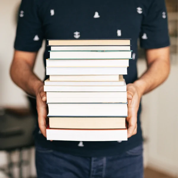 books in hands